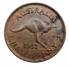 Load image into Gallery viewer, 1951 King George VI Australia Halfpenny Coin
