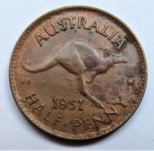 Load image into Gallery viewer, 1951 King George VI Australia Halfpenny Coin
