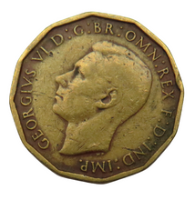 Load image into Gallery viewer, 1946 King George VI Brass Threepence Coin - Great Britain - Scarce Date
