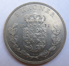 Load image into Gallery viewer, 1971 Denmark 5 Kroner Coin
