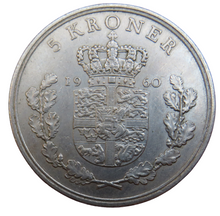 Load image into Gallery viewer, 1960 Denmark 5 Kroner Coin
