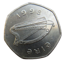 Load image into Gallery viewer, 1998 Ireland Eire 50p Fifty Pence Coin
