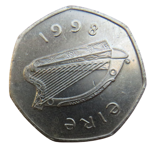 1998 Ireland Eire 50p Fifty Pence Coin