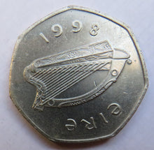 Load image into Gallery viewer, 1998 Ireland Eire 50p Fifty Pence Coin
