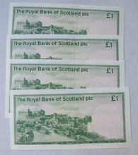 Load image into Gallery viewer, Consecutive 1986 The Royal Bank Of Scotland £1 Notes D/65
