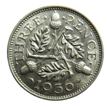 Load image into Gallery viewer, 1936 King George V Silver Threepence
