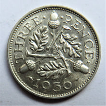 Load image into Gallery viewer, 1936 King George V Silver Threepence
