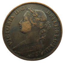 Load image into Gallery viewer, 1891 Queen Victoria Bun Head Farthing Coin - Great Britain
