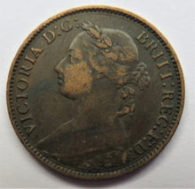 Load image into Gallery viewer, 1891 Queen Victoria Bun Head Farthing Coin - Great Britain
