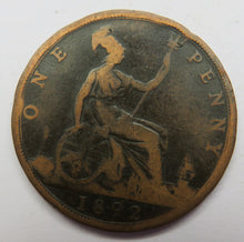 Load image into Gallery viewer, 1892 Queen Victoria One Penny Coin - Great Britain
