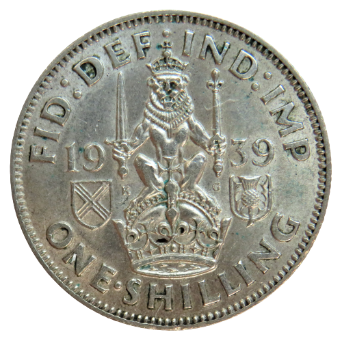 1939 King George VI One Shilling Coin (Scottish Reverse)