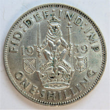 Load image into Gallery viewer, 1939 King George VI One Shilling Coin (Scottish Reverse)
