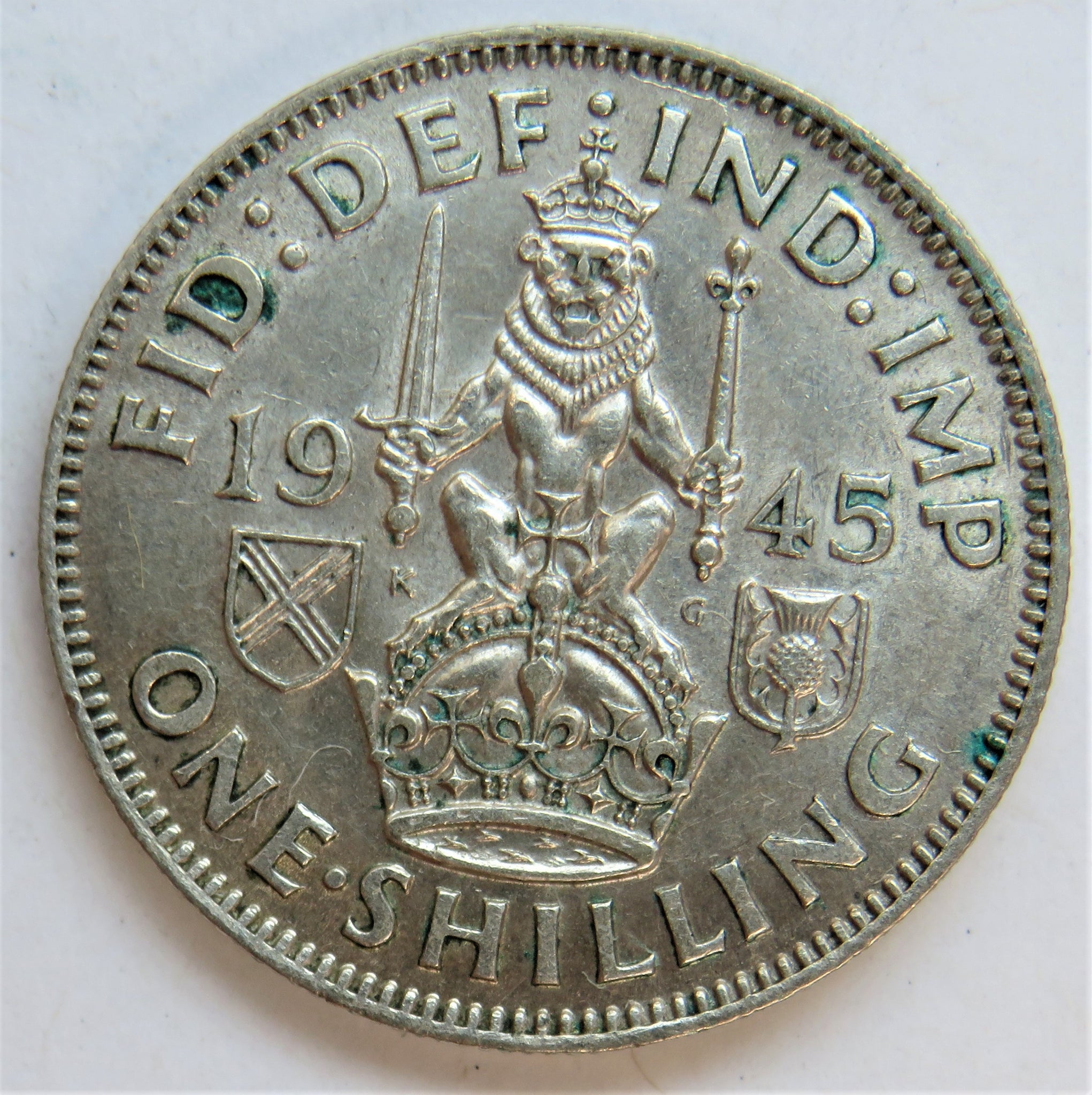 1945 King George VI One Shilling Coin Scottish Reverse J.W.B