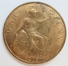 Load image into Gallery viewer, 1919 King George V One Penny Coin
