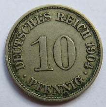 Load image into Gallery viewer, 1904-A Germany 10 Pfennig Coin
