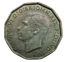 Load image into Gallery viewer, 1943 King George VI Brass Threepence Coin In Higher Grade
