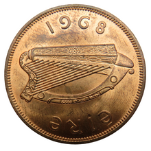 Load image into Gallery viewer, 1968 Ireland Eire One Penny Coin In Higher Grade
