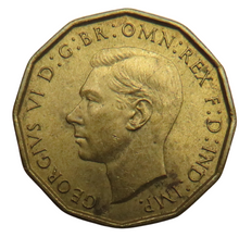 Load image into Gallery viewer, 1942 King George VI Brass Threepence Coin In Higher Grade
