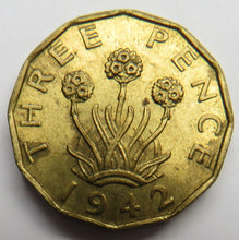 Load image into Gallery viewer, 1942 King George VI Brass Threepence Coin In Higher Grade
