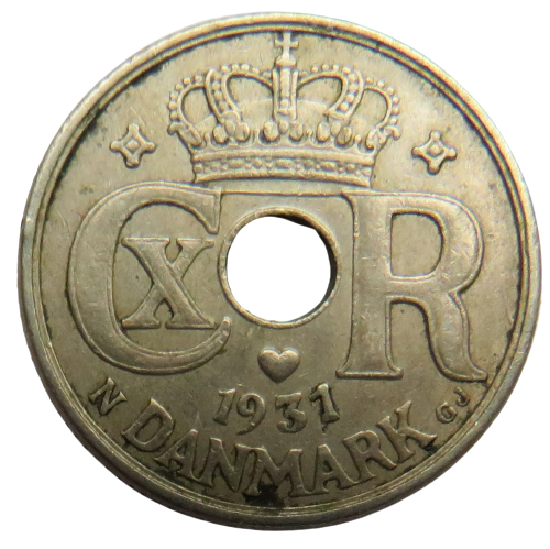 1931 Denmark 10 Ore Coin