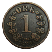 Load image into Gallery viewer, 1884 Norway One Ore Coin
