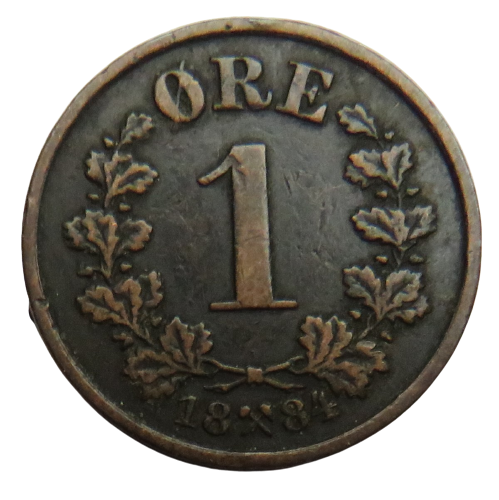 1884 Norway One Ore Coin