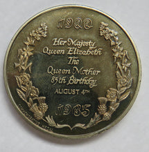 Load image into Gallery viewer, 1900-1985 Queen Elizabeth The Queen Mother 85th Birthday Medal
