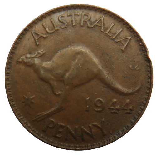 1944 King George VI Australia One Penny Coin