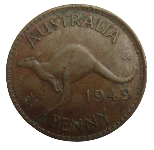 1949 King George VI Australia One Penny Coin