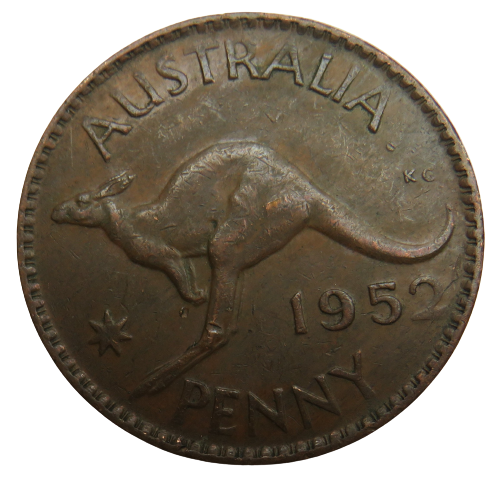 1952 King George VI Australia One Penny Coin