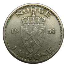 Load image into Gallery viewer, 1954 Norway One Krone Coin
