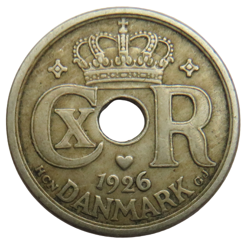 1926 Denmark 25 Ore Coin