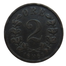 Load image into Gallery viewer, 1884 Norway 2 Ore Coin
