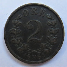 Load image into Gallery viewer, 1884 Norway 2 Ore Coin
