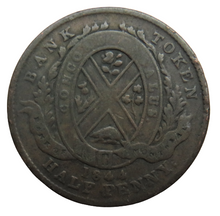 Load image into Gallery viewer, 1844 Province Of Canada Bank Of Montreal Halfpenny Bank Token
