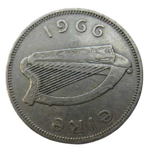 1966 Ireland Eire Florin / 2 Shilling Coin