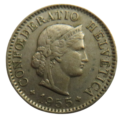 1955 Switzerland 5 Rappen Coin