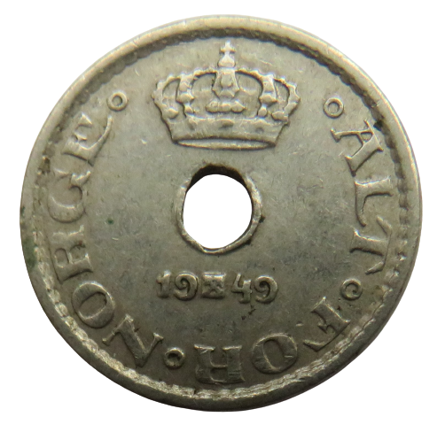 1949 Norway 10 Ore Coin