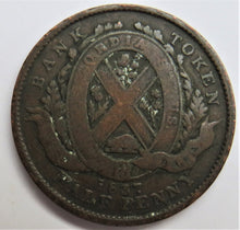 Load image into Gallery viewer, 1837 Province Of Canada 1 Sou / Halfpenny Bank Token
