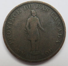 Load image into Gallery viewer, 1837 Province Of Canada 1 Sou / Halfpenny Bank Token
