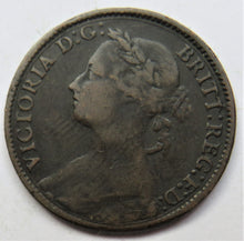 Load image into Gallery viewer, 1886 Queen Victoria Bun Head Farthing Coin - Great Britain
