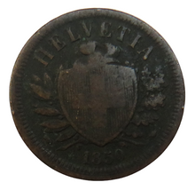 Load image into Gallery viewer, 1850-A Switzerland 2 Rappen Coin
