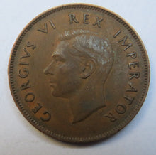 Load image into Gallery viewer, 1942 King George VI South Africa One Penny Coin
