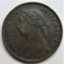 Load image into Gallery viewer, 1885 Queen Victoria Bun Head Farthing Coin - Great Britain
