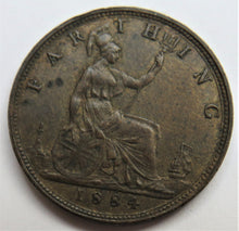 Load image into Gallery viewer, 1884 Queen Victoria Bun Head Farthing Coin - Great Britain
