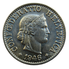 Load image into Gallery viewer, 1946 Switzerland 5 Rappen Coin
