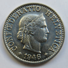 Load image into Gallery viewer, 1946 Switzerland 5 Rappen Coin
