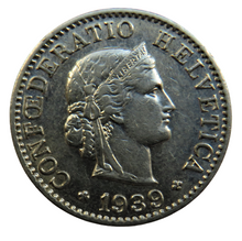 Load image into Gallery viewer, 1939 Switzerland 5 Rappen Coin  For Sale
