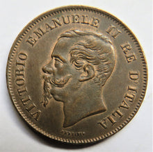 Load image into Gallery viewer, 1862-N Italy 5 Centesimi Coin In High Grade
