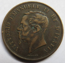 Load image into Gallery viewer, 1861-M Italy 5 Centesimi Coin
